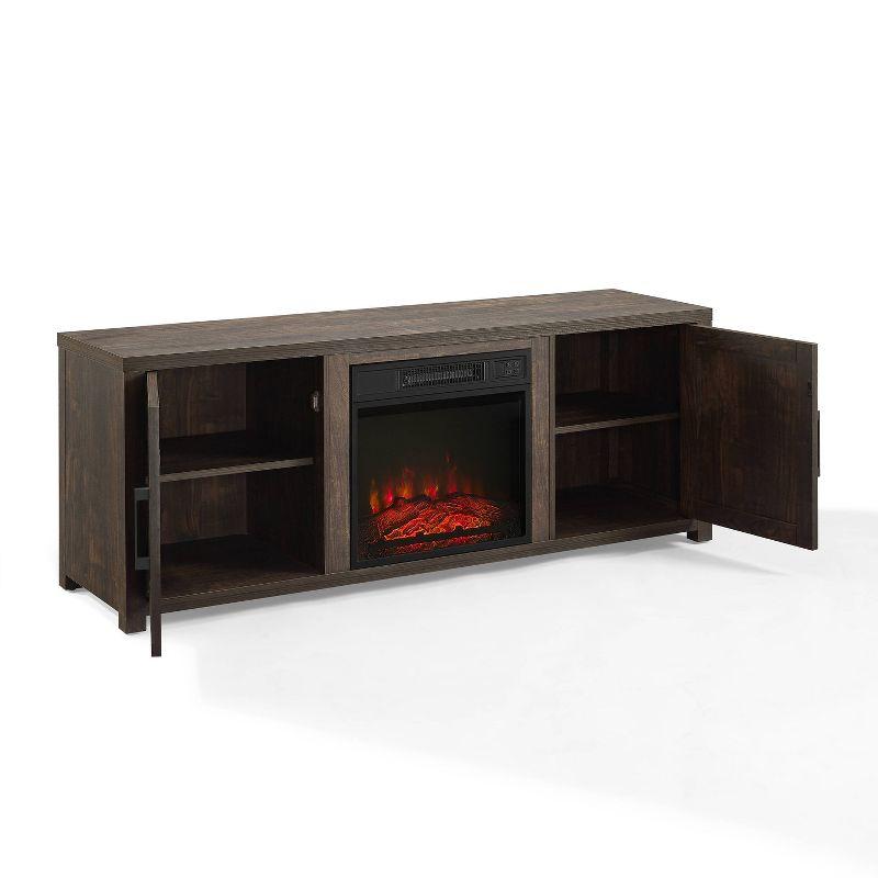 Gordon 58" Dark Walnut TV Stand with Fireplace