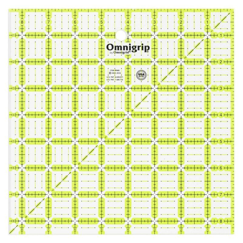 Omnigrip 8.5" x 8.5" Non-Slip Neon Quilting Ruler