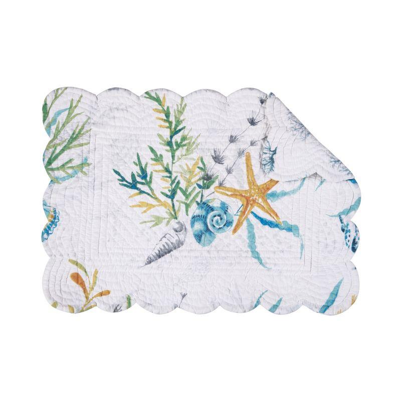 Marlowe Sound White and Blue Cotton Placemat Set of 6