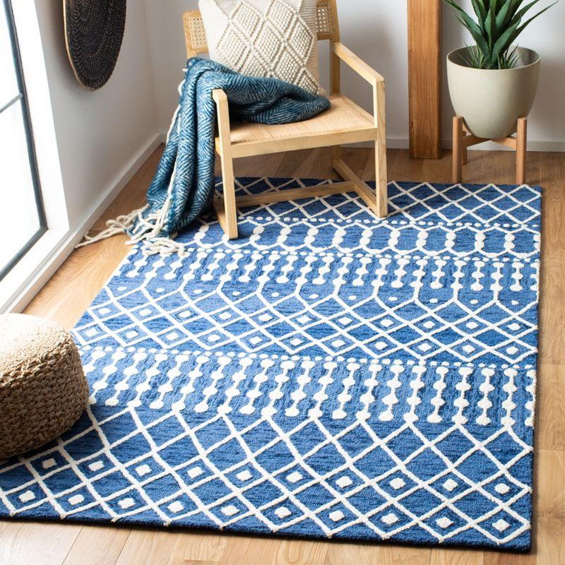 Blossom BLM115 Hand Tufted Area Rug - Navy/Ivory - 5'x8' - Safavieh.