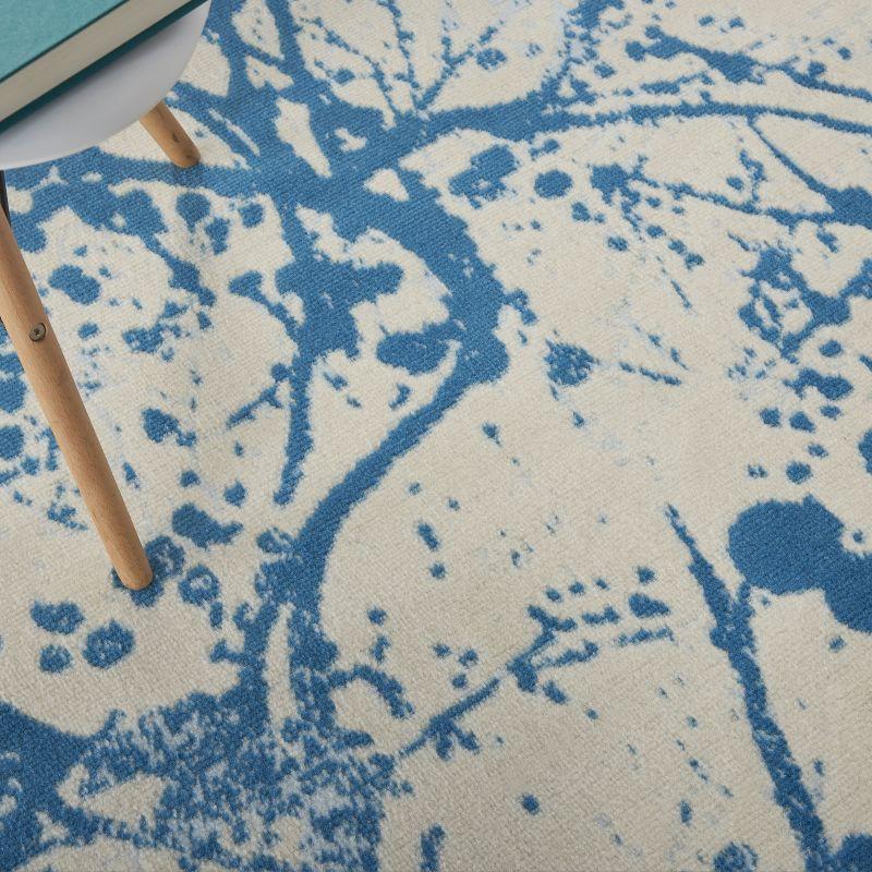 Nourison Jubilant 4' x 6' Ivory/Blue Area Rug Contemporary Artistic Abstract by Nourison