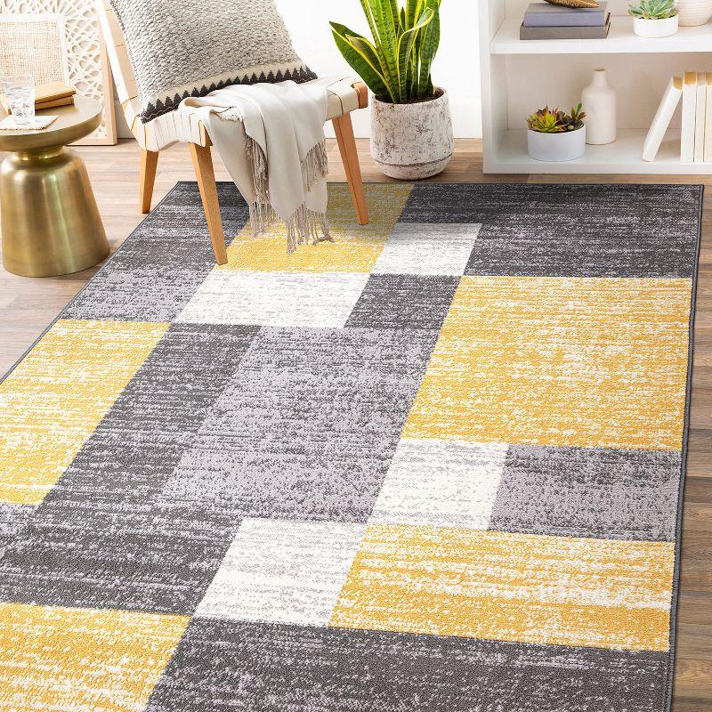 World Rug Gallery Modern Geometric Boxes Area Rug