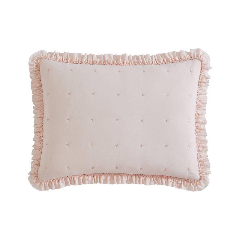 Laura Ashley Hailee Solid Pink Cozy Quilt Set