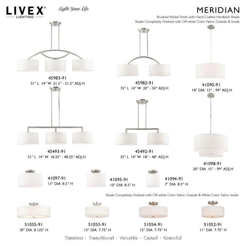 Livex Lighting Meridian 3 - Light Chandelier in  Brushed Nickel