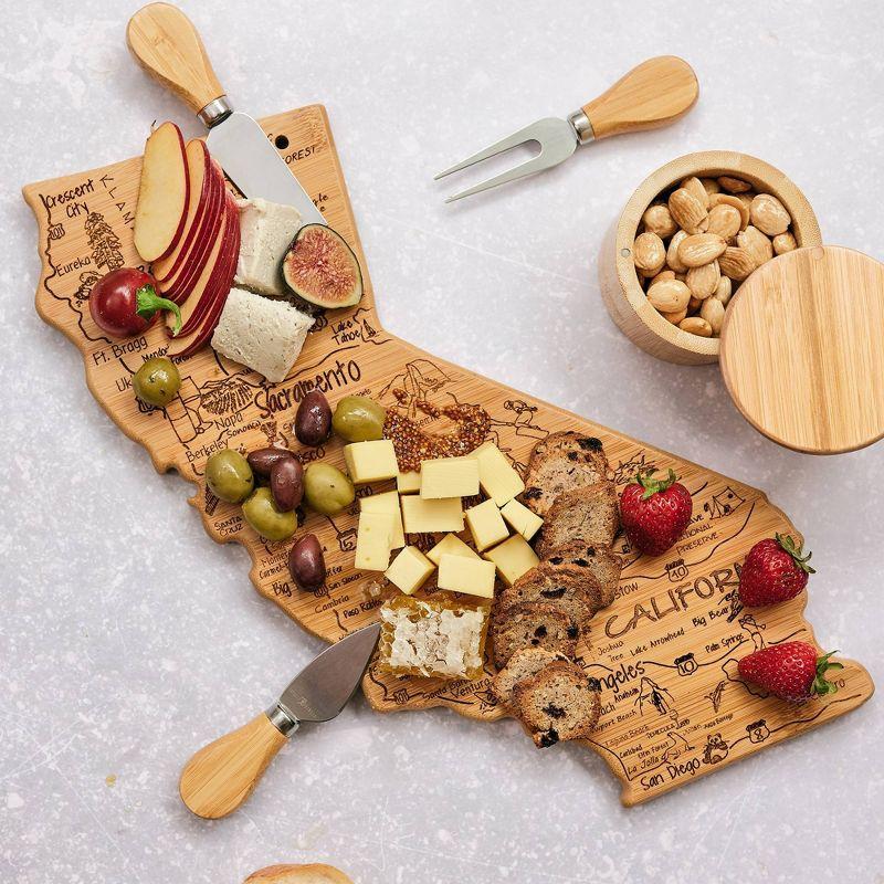 Totally Bamboo Destination California Cutting Board: State Grazing Board, Lightweight Bamboo, 14.25" x 11"