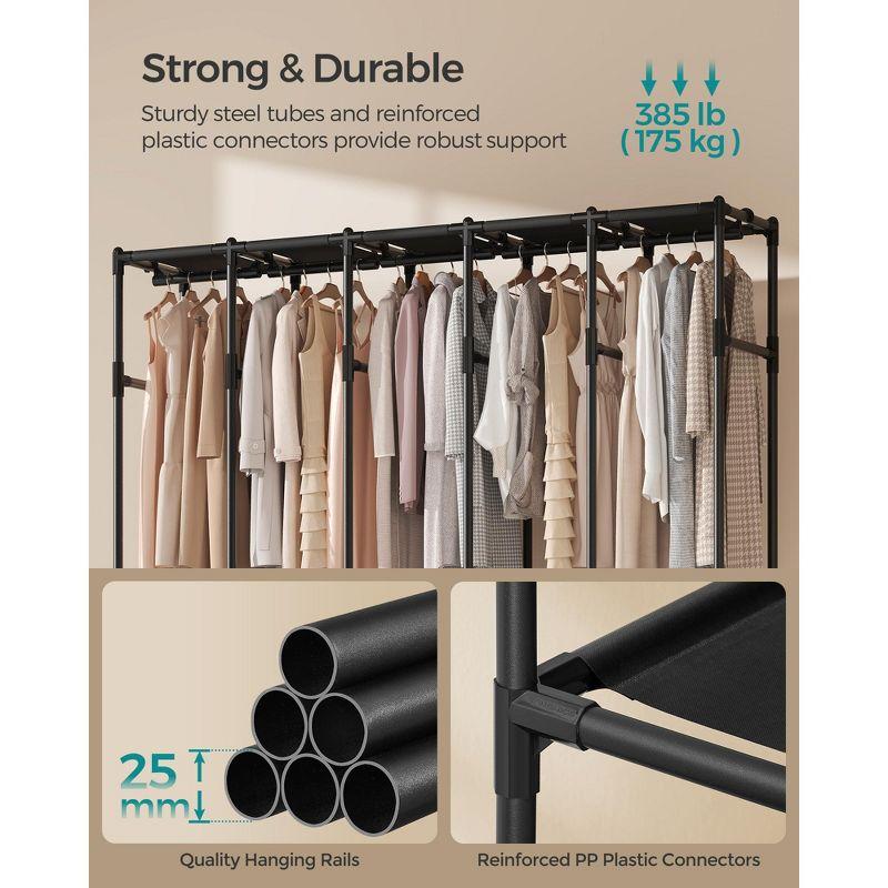 SONGMICS Wardrobe Closet, 83.5 Inch Large Capacity Portable Closet, Clothing Rack, 25 mm Dia,Thick Steel Tubes, Clothes Organizer, Ink Black