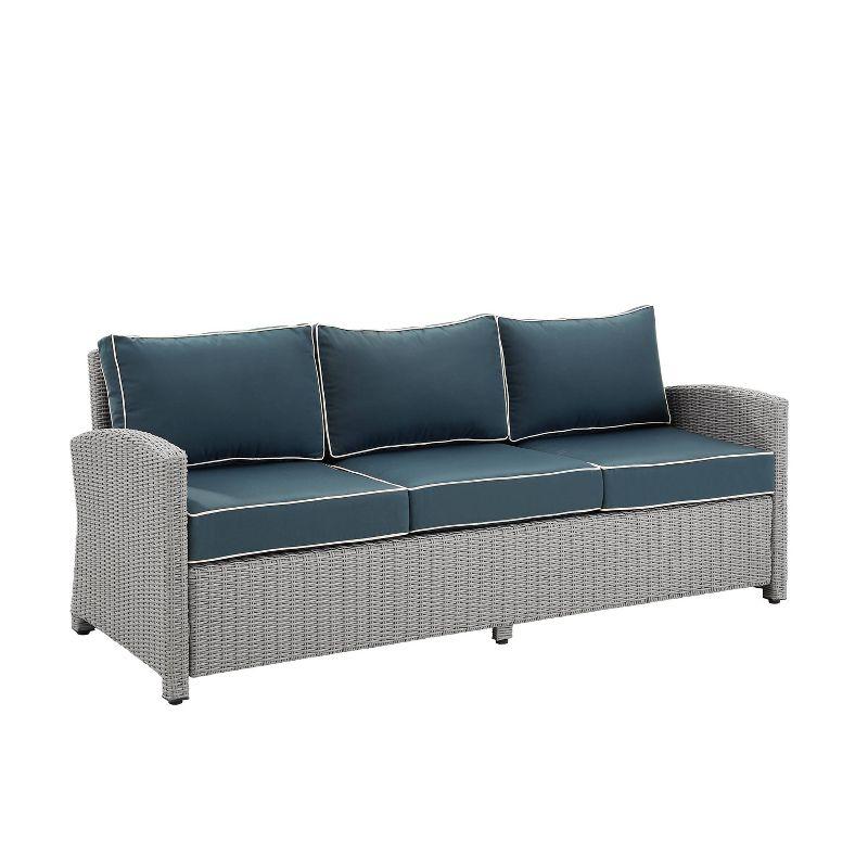 Bradenton Outdoor Wicker Sofa: Steel Frame, Moisture-Resistant Cushions, UV-Resistant - Crosley