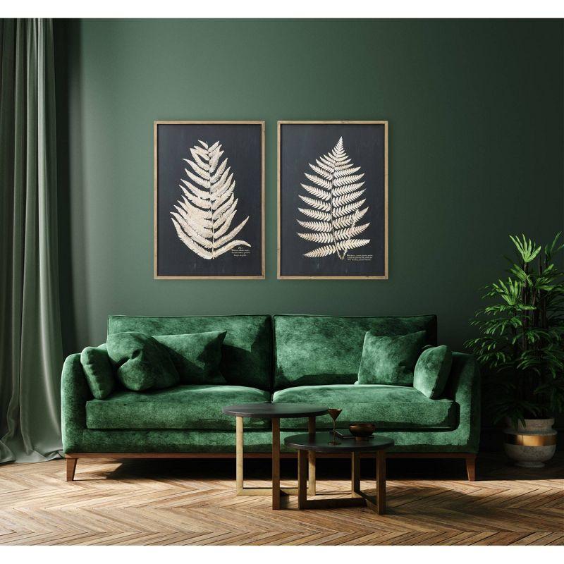 27.5" x 39.3" (Set of 2) Styles Wood Framed Decorative Wall Art with Fern Leaf - Storied Home: Modern Botanical Canvas Prints