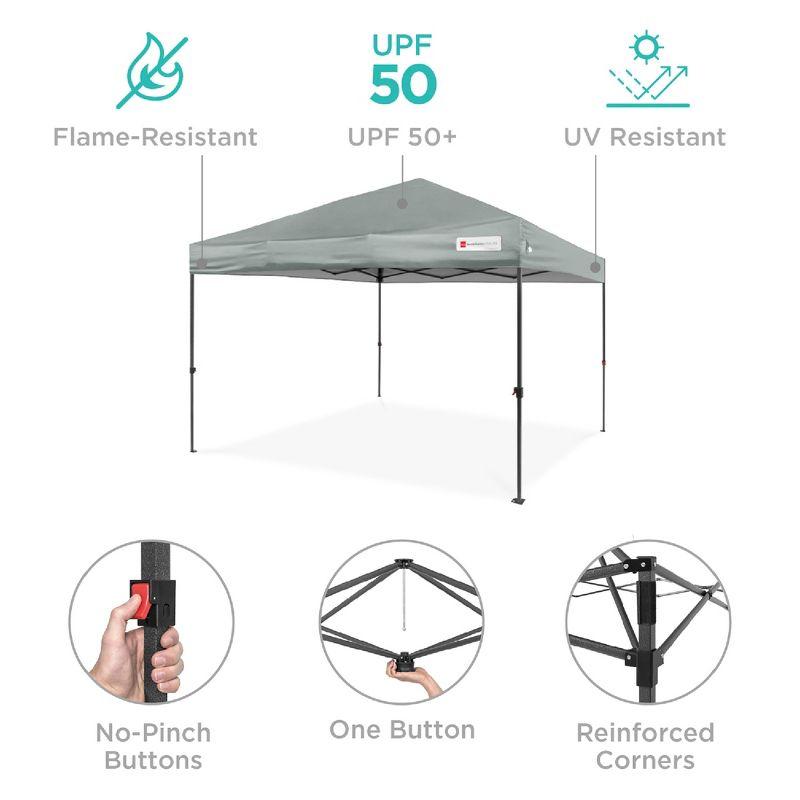 Best Choice Products Best Choice Products Easy Setup Pop Up Canopy W/ 1-Button Setup, Wheeled Case, 4 Weight Bags