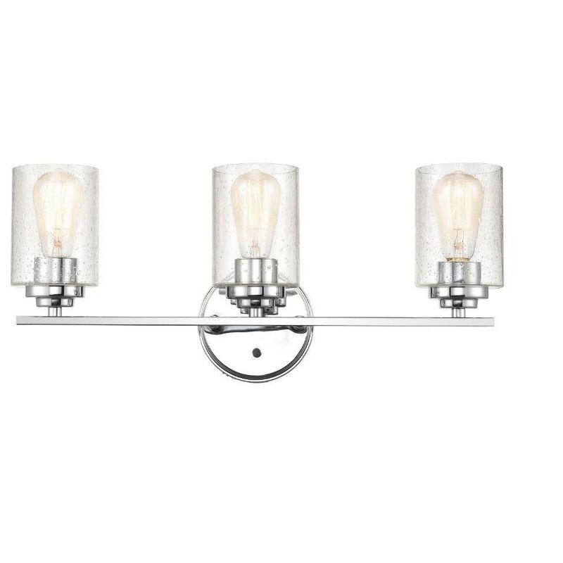 Chrome Cylinder 3-Light Vanity Fixture