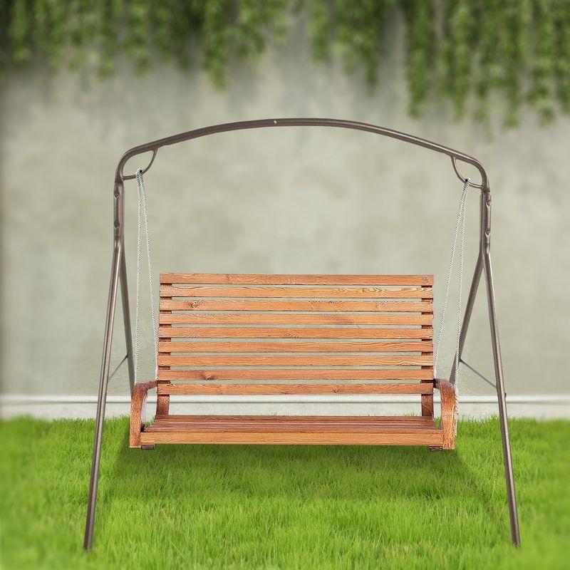 Woodlawn Easy to Assemble Patio Swing Frame with Steel Tubing and Powder Coated Finish for Garden, Lawn, Patio, and Porch Swings, Bronze