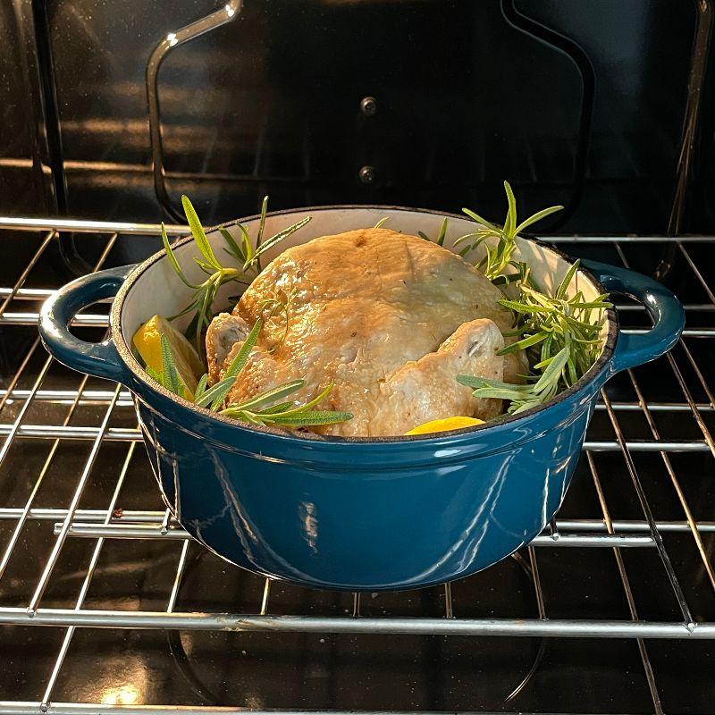 Blue Enameled 2.8 Qt. Cast Iron Dutch Oven