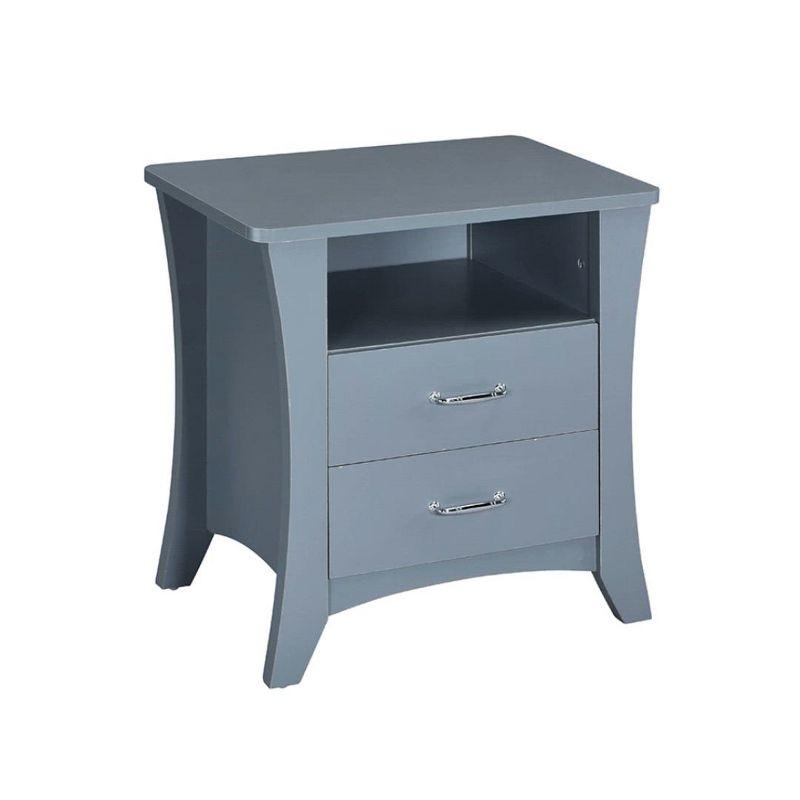 24" Colt Accent Table Gray Finish - Acme Furniture: Wood Frame, Rectangle Shape, Lower Shelf Storage