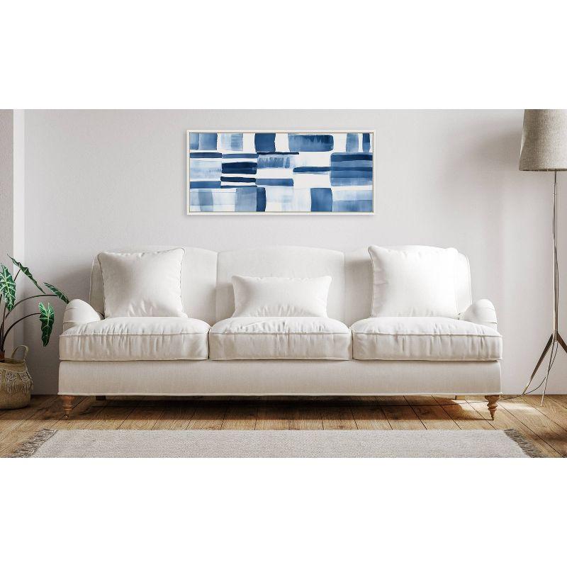 Kate & Laurel All Things Decor 18"x40" Sylvie Coastal Abstract Framed Canvas by Amy Lighthall White