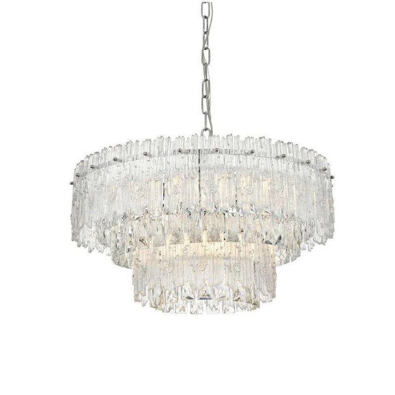 Emilia Chrome 21-Inch Crystal Chandelier with Royal Cut Crystals