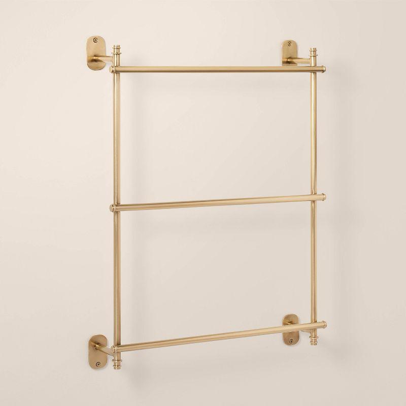 Wall-Mounted Brass Ladder Towel Rack Antique Finish - Hearth & Hand™ with Magnolia