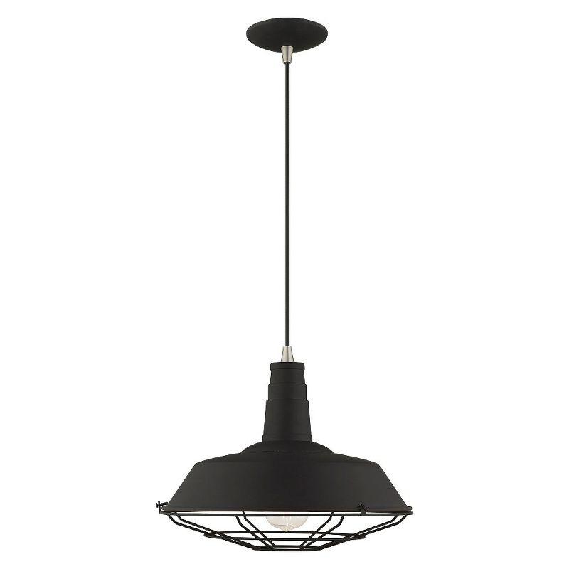 Livex Lighting Metal Shade 1 - Light Chandelier in  Black