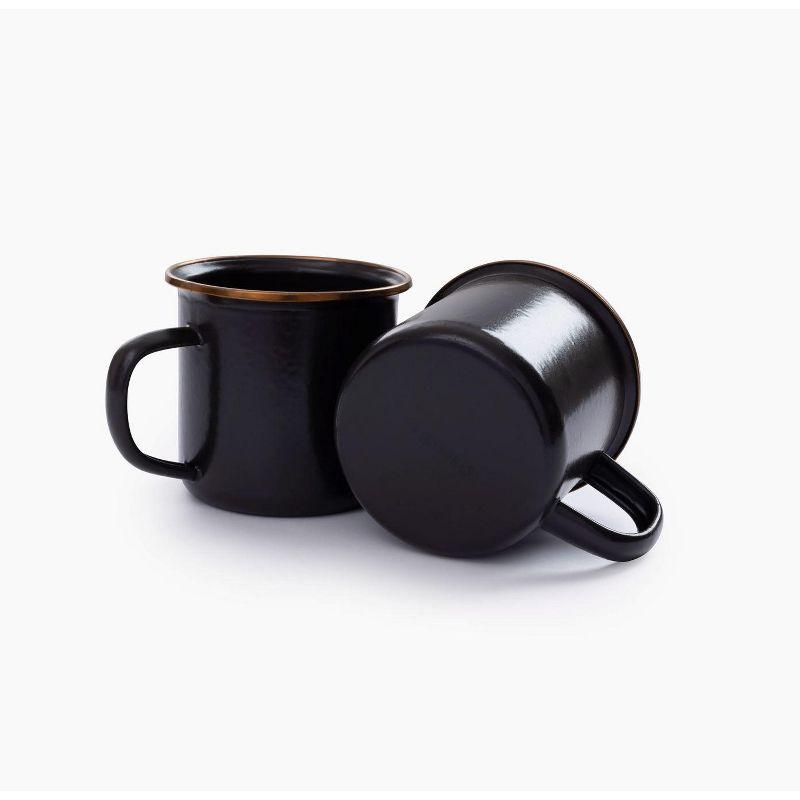 Barebones Enamelware Dining Collection - Charcoal, Enamel Cup Set