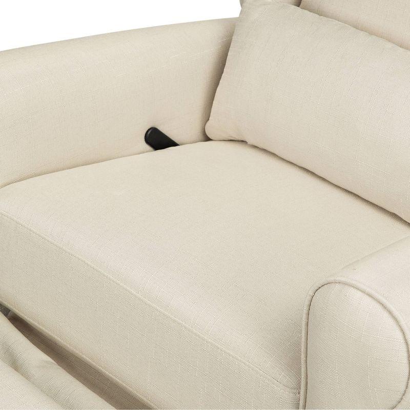 Natural Oat Swivel Recliner with Timeless Wingback Design