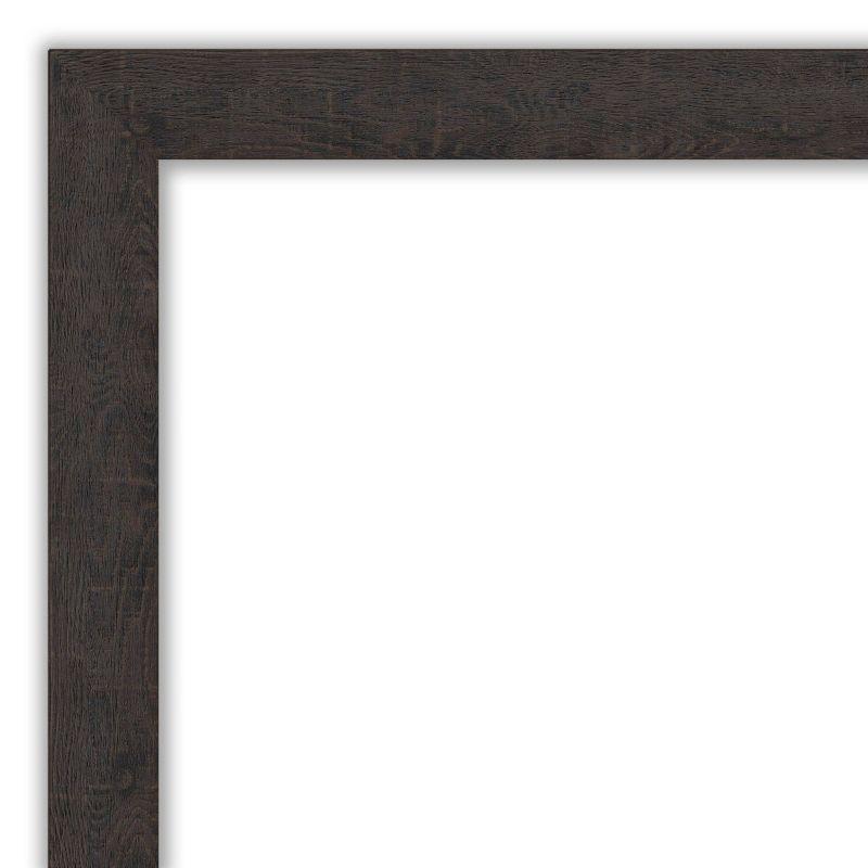 Amanti Art 31"x25" Rustic Plank Espresso Framed Bathroom Vanity Wall Mirror : Beveled, Polystyrene Frame, Wall Mounted