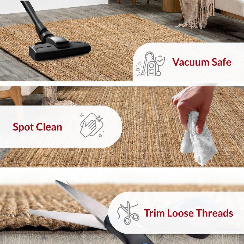 Nuloom Ashli Solid 6x9 Jute Indoor Area Rug for Dining Room Rug Neutral Rug Living Room Rug Kitchen, Natural