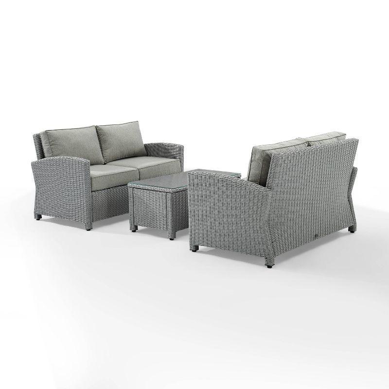 Bradenton Gray 3-Piece Outdoor Wicker Seating Set