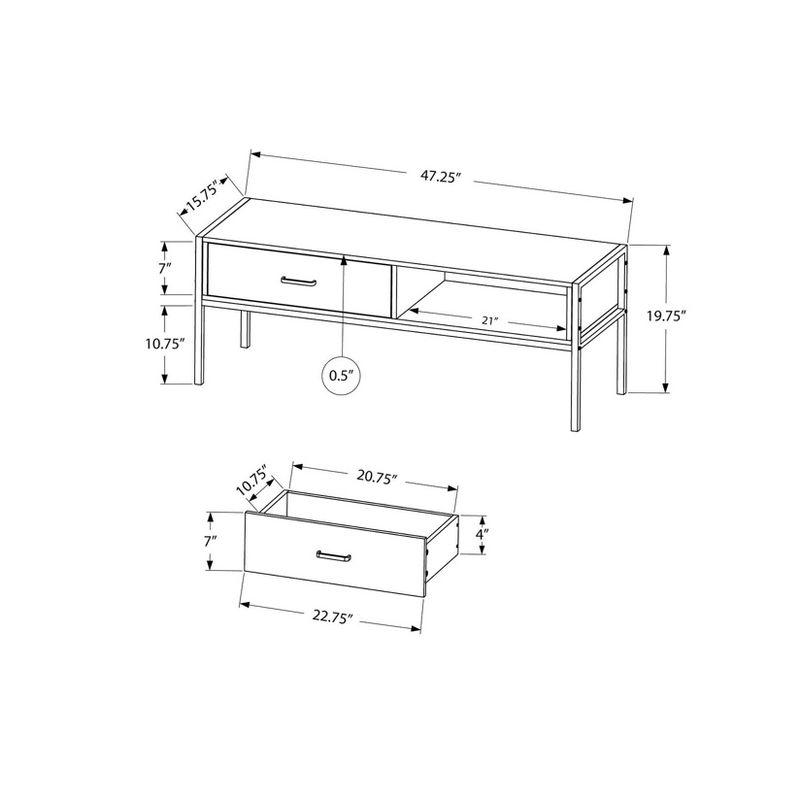 Monarch Specialties Tv Stand 48 Inch Console Media Entertainment Center Storage Drawer Living Room Bedroom Laminate Metal Black Contemporary Modern