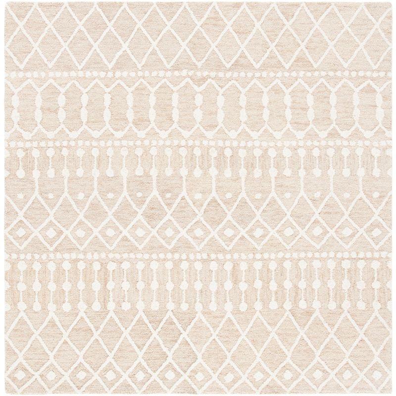 Blossom BLM115 Hand Tufted Area Rug - Beige/Ivory - 8'x8' - Safavieh.