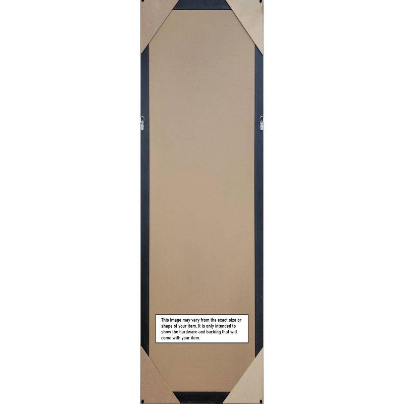 17"x51" Non-Beveled Narrow Wood on The Door Mirror Warm Walnut - Amanti Art: Over Door Mount, Modern Full-Length Mirror