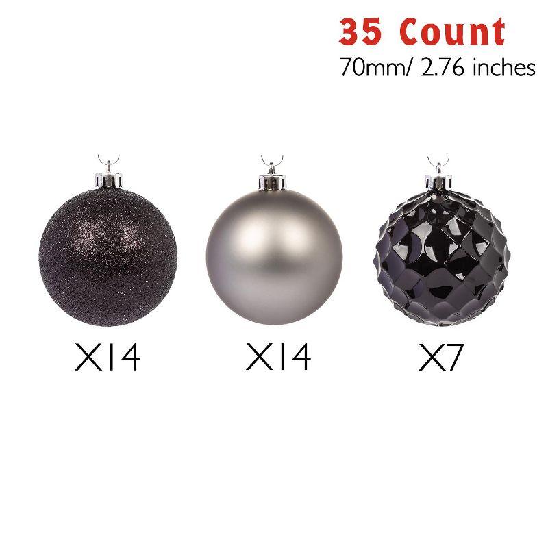 Every Day is Christmas Ornaments, Shatterproof Christmas Tree Ornament Set, Christmas Balls Decoration 35 Count (2.76"/70mm)