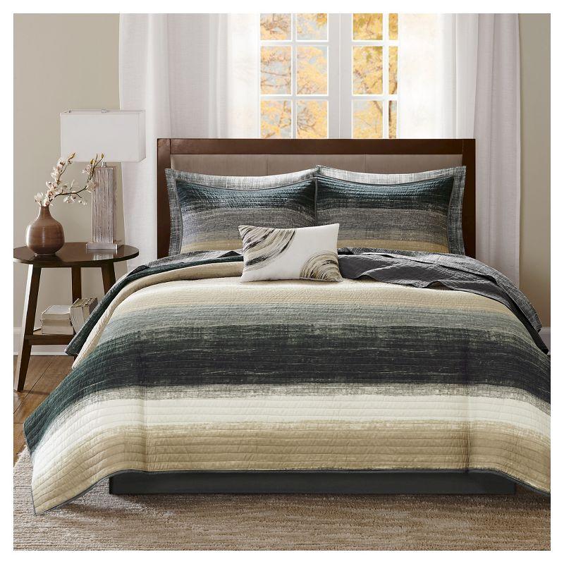 Madison Park Essentials Saben Microfiber Quilt Set with Cotton Bed Sheets