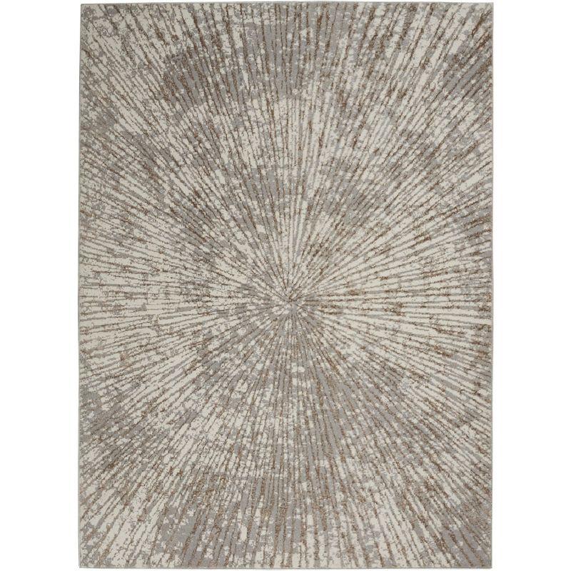 Nourison Glow 5'3" x 7'3" Grey Mocha Glam Indoor Rug