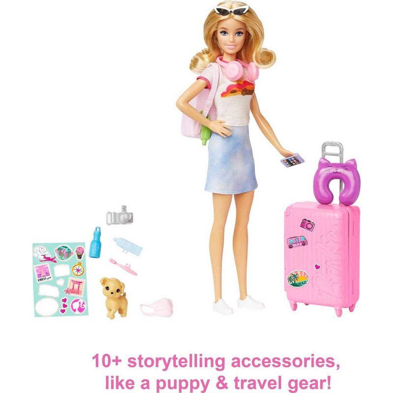 Barbie Doll and Accessories Travel Set with Puppy