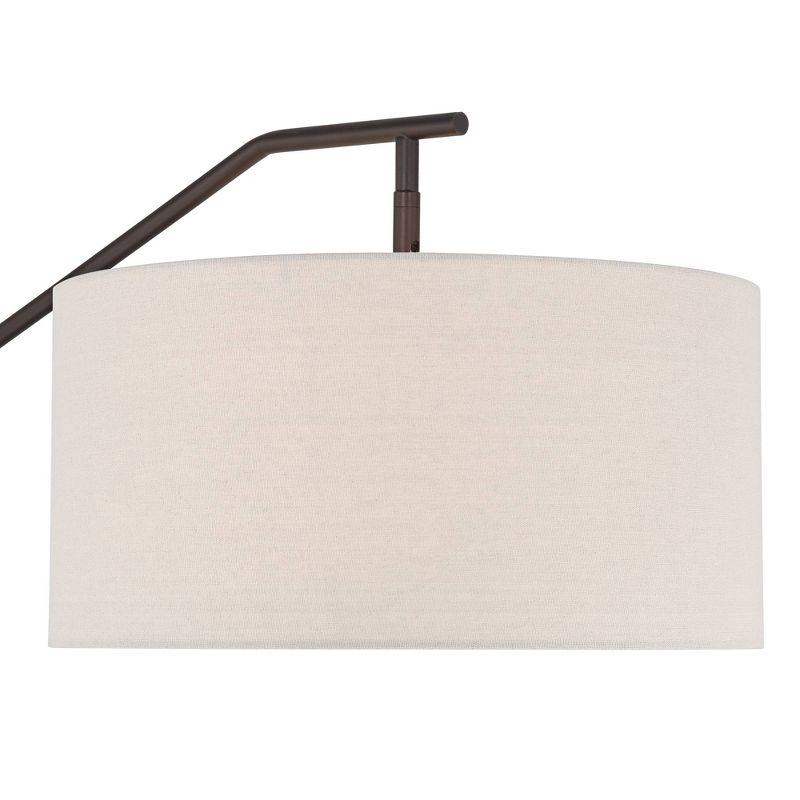 Franklin Iron Works Kipling Farmhouse Rustic 76" Tall Standing Floor Lamp Large Arc Foot Switch Bronze Wood Living Room Bedroom House Reading Office