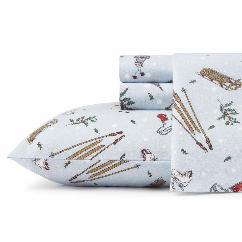 Snow Days Patterned Cotton Flannel King Sheet Set