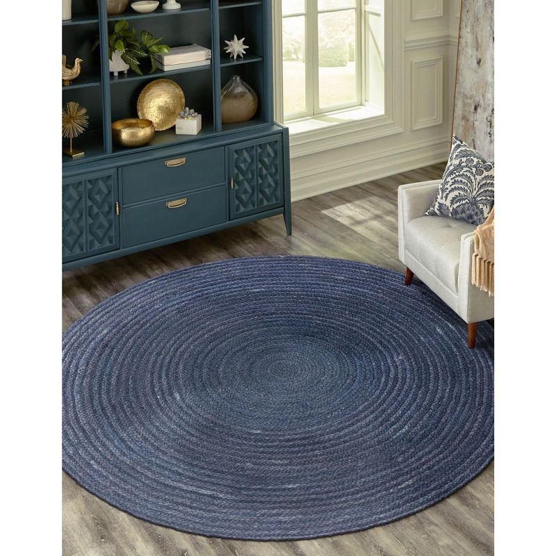 Unique Loom 3' 3 x 3' 3 Dhaka Braided Jute Round Area Rug