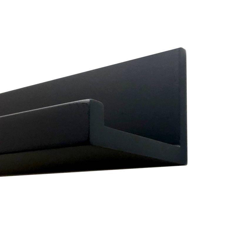 60" Picture Ledge Wall Shelf Black - InPlace: Modern Floating Photo Display, Wood Composite, Includes Mounting Hardware