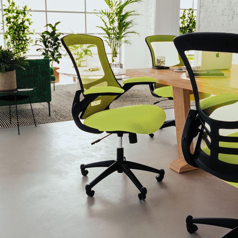 Jayetta Mid-Back Mesh Swivel Ergonomic Office Chair with Flip-Up Arms