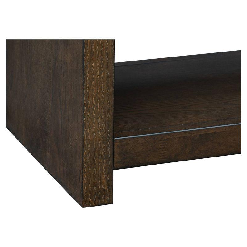 Leland Accent Bench with Lower Shelf Brown - Madison Park: Upholstered, Contemporary Style, Entryway Furniture