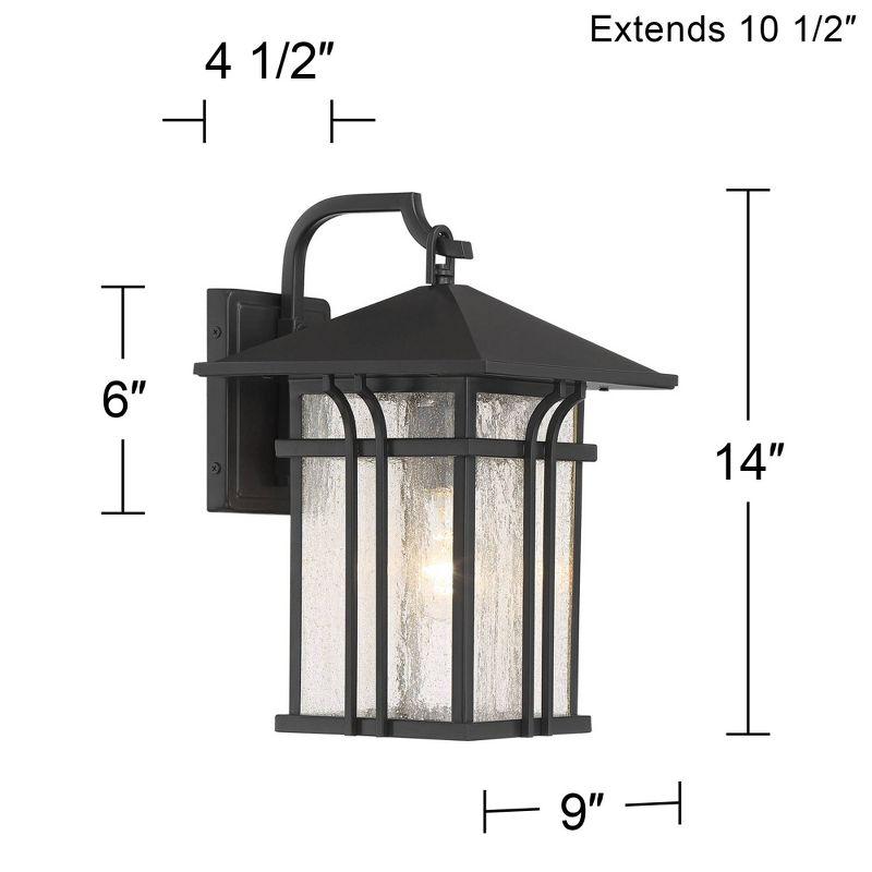 John Timberland Syon Mission Outdoor Wall Light Fixtures Set of 2 Painted Bronze Lantern 14" Clear Seeded Glass for Post Exterior Barn