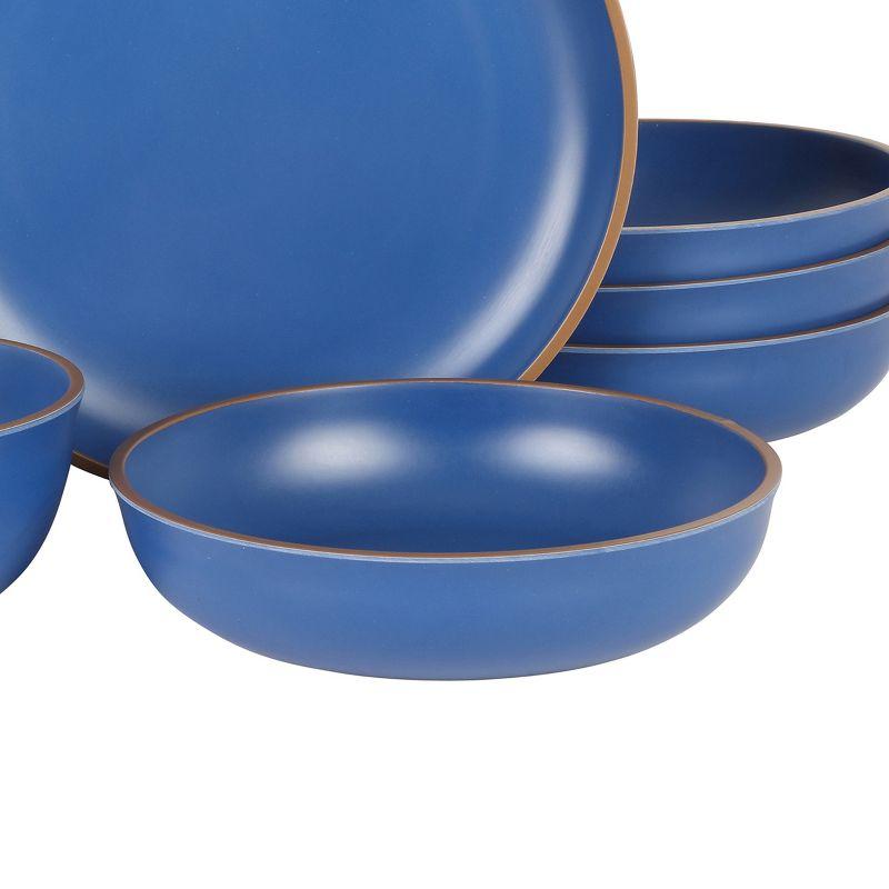 Gibson Home Rockabye 12 Piece Double Bowl Melamine Dinnerware Set