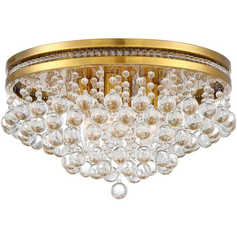 Regina Brass and Crystal Elegance Flush Mount Ceiling Light