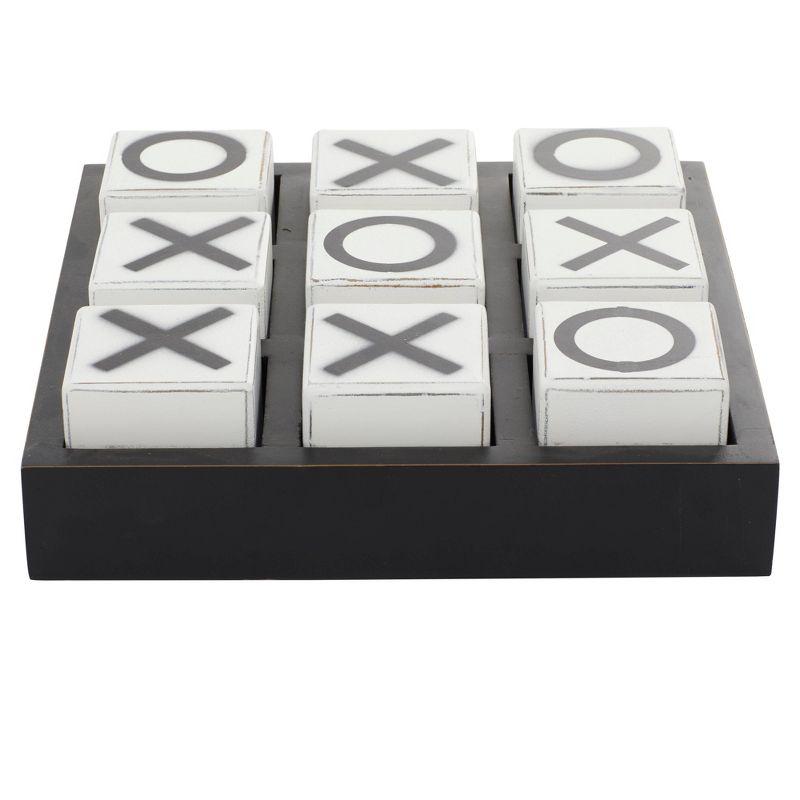 14" Contemporary Wooden Tic Tac Toe Sculpture Black - Olivia & May: MDF Tabletop Game Set