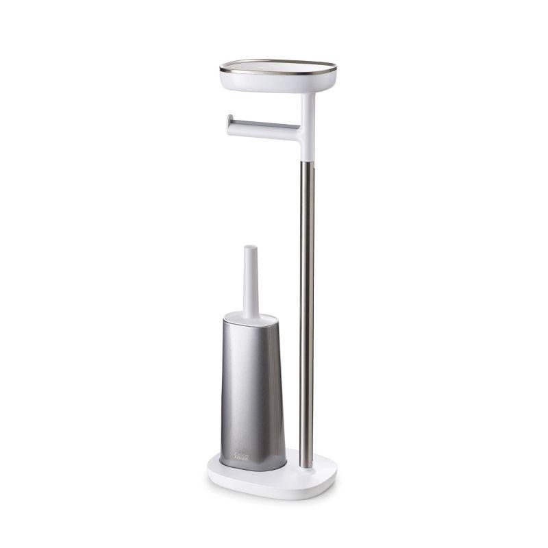 Joseph Joseph EasyStore Plus Free Standing Toilet Paper Holder with Flex Steel Toilet Brush