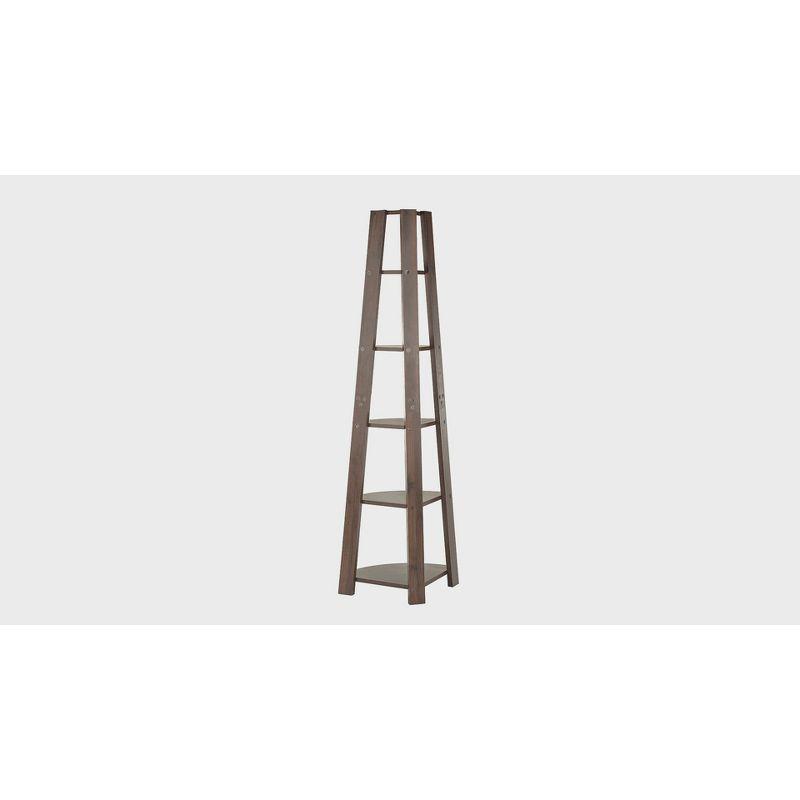 Monarch Specialties Bookshelf Bookcase Etagere Corner 5 Tier 72InchH Office Bedroom Laminate Walnut Contemporary Modern