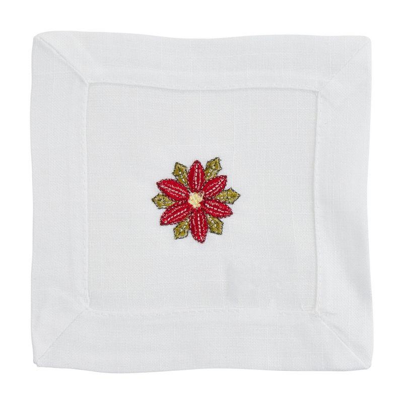 Polyester Floral Square Napkin (Set of 12)