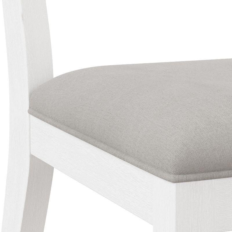 Clarion Wood and Upholstered Panel Back Barstool Sea White - Hillsdale Furniture: Matte Finish, Polyester Upholstery, Rubberwood Legs