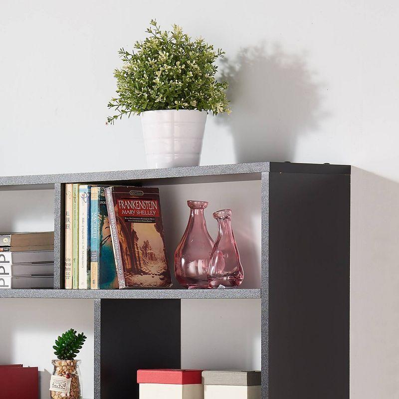 Black MDF Rectangular Wall Shelf with Cubes, 41" x 10"