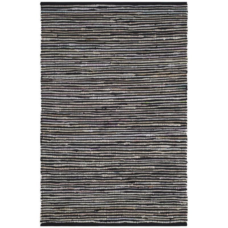 Rag Rug RAR130 Hand Woven Indoor Area Rug - Black/Multi - 4'x6' - Safavieh.