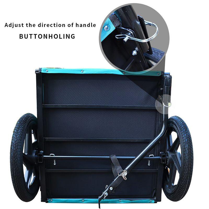 Bike Dog Trailer, Foldable Pet Jogging Stroller With Wheels Bicycle Trailer, Dogs Bicycle Carrier For Small And Large Pets